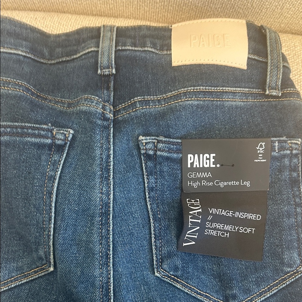 PAIGE Gemma High Rise Jeans in Dark Blue